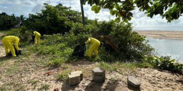 Orla Norte recebe mutirão de limpeza das equipes de Serviços Públicos
