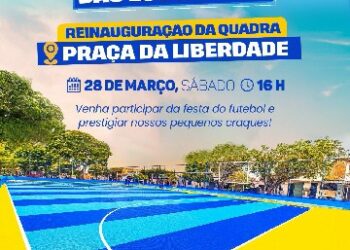 Com torneio de escolinhas de futebol, Prefeitura reinaugura quadra da Praça da Liberdade neste sábado