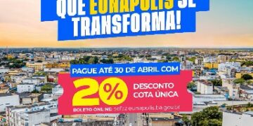 Eunápolis: IPTU 2026 já disponível com 20% de desconto na cota única até 30 de abril