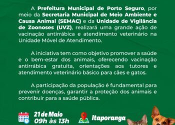 Semac leva vacinação antirrábica e atendimento veterinário para Trancoso e Itaporanga