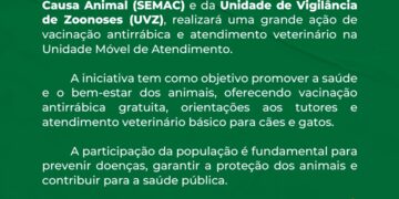 Semac leva vacinação antirrábica e atendimento veterinário para Trancoso e Itaporanga