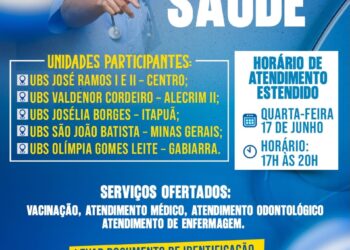 Saúde promove atendimento noturno nas UBS de Eunápolis na Quarta-feira (17); confira as unidades participantes