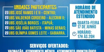 Saúde promove atendimento noturno nas UBS de Eunápolis na Quarta-feira (17); confira as unidades participantes