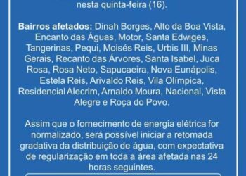 A EMBASA INFORMA: VAI FALTAR ÁGUA EM ALGUNS BAIRROS DA CIDADE