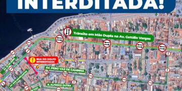 Rua do Golfo será interditada a partir de sábado, 11, para continuidade das obras de revitalização no Centro